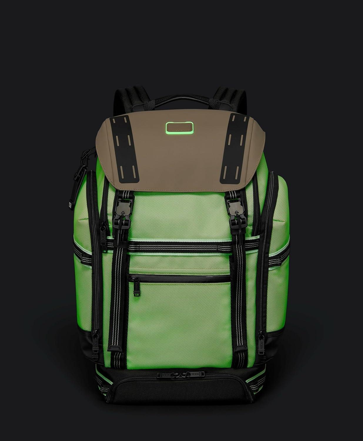 imageTUMI Alpha Bravo Expedition Flap Backpack Large Carry On Backpack 210 X 125 X 75 Fits up to 17 Laptop BlackChalk Glow in the Dark