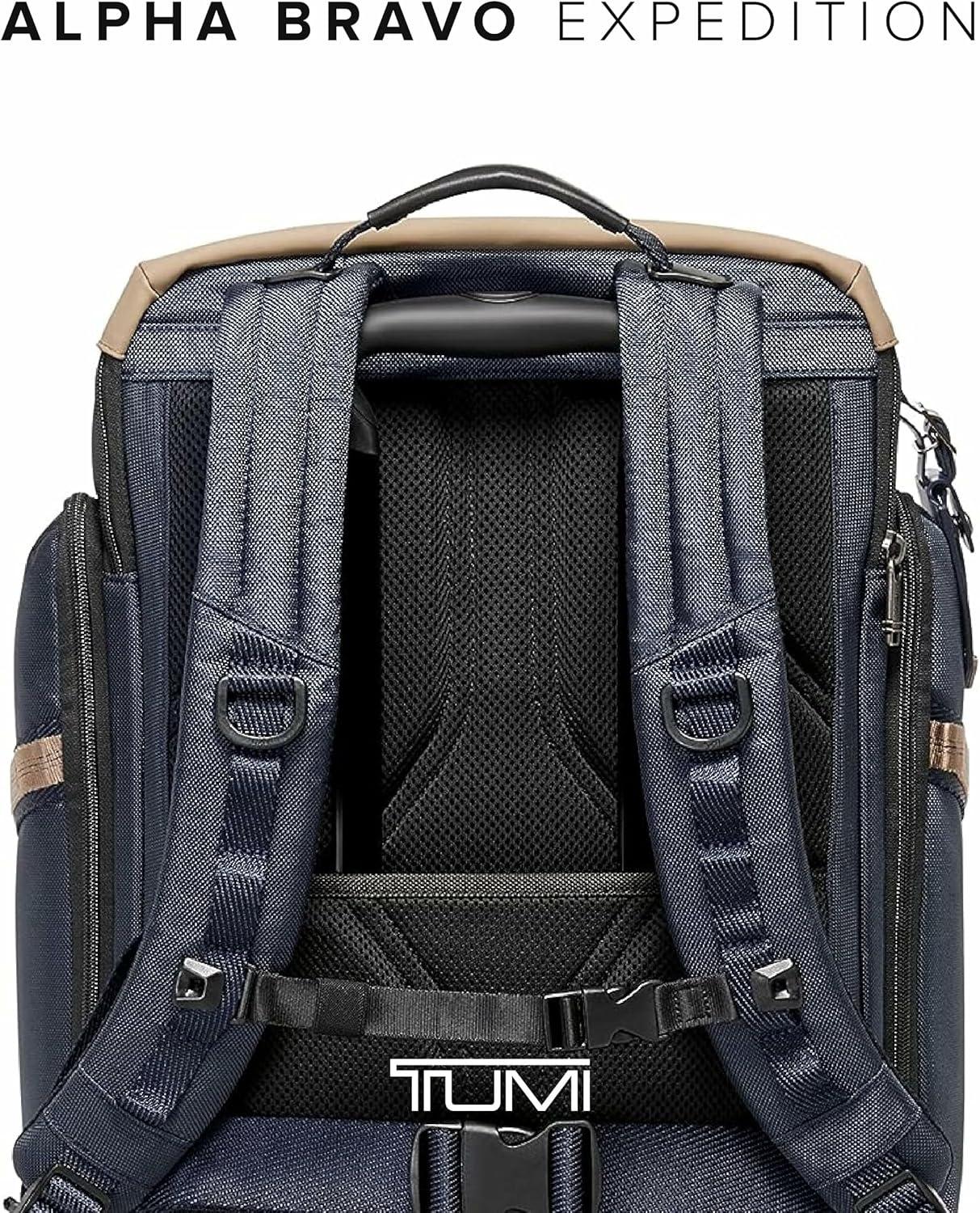 imageTUMI Alpha Bravo Expedition Flap Backpack Large Carry On Backpack 210 X 125 X 75 Fits up to 17 Laptop BlackChalk Glow in the Dark