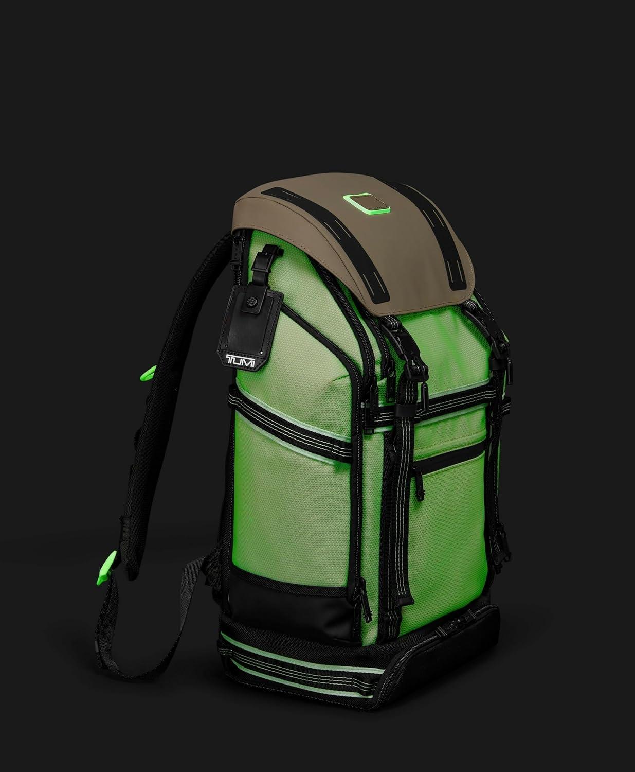 imageTUMI Alpha Bravo Expedition Flap Backpack Large Carry On Backpack 210 X 125 X 75 Fits up to 17 Laptop BlackChalk Glow in the Dark