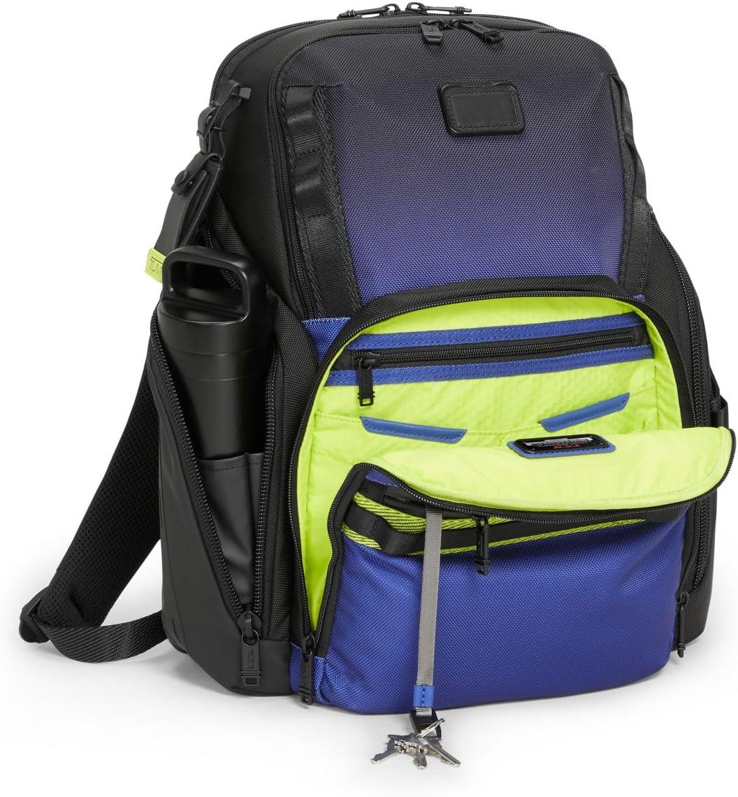 imageTUMI Alpha Bravo Search Backpack Laptop Backpack for Men amp Women Backpack for Work amp Travel 170 X 140 X 83 Black LeatherRoyal Blue Ombre