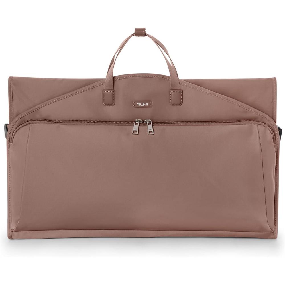 imageTUMI  Travel Accessory Garment Bag  Foldable Garment amp Suit Carrier with AddABag Sleeve  For 2 Garmets  BlackLight Mauve