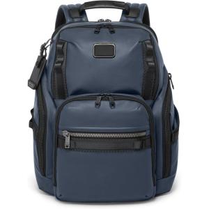 TUMI – Alpha Bravo Search Backpack – Laptop Backpack for Men & Women – Backpack for Work & Travel – 17.0″ X 14.0″ X 8.3″ – Black Leather(Navy Coated Canvas)