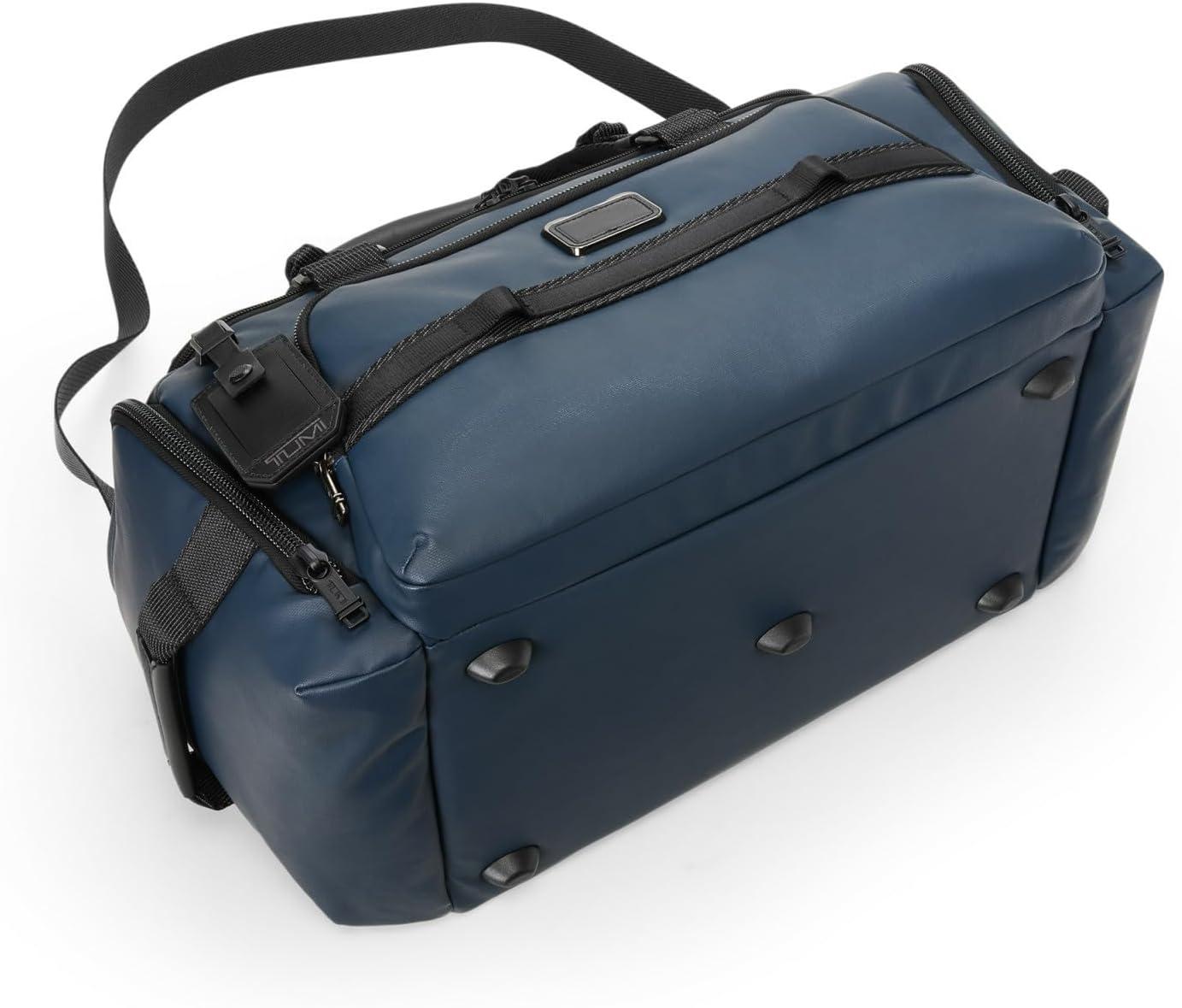 imageTUMI Alpha Bravo Mason Duffel Mens Weekender Gym and Overnight Travel Bag Fits Up To 15 Laptop 110 X 195 X 103 Navy Coated CanvasNavy Coated Canvas