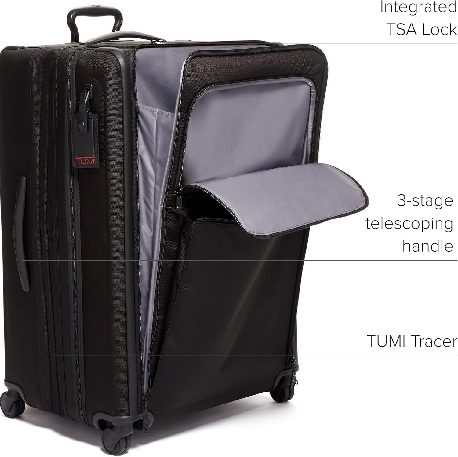 imageTUMI Alpha XLarge Dual Access Expandable 4Wheeled Checked Luggage Zipper Expansion Durable Ballistic Nylon Extra Large Capacity Suitcase with TSA Lock Dark BlackDark Black