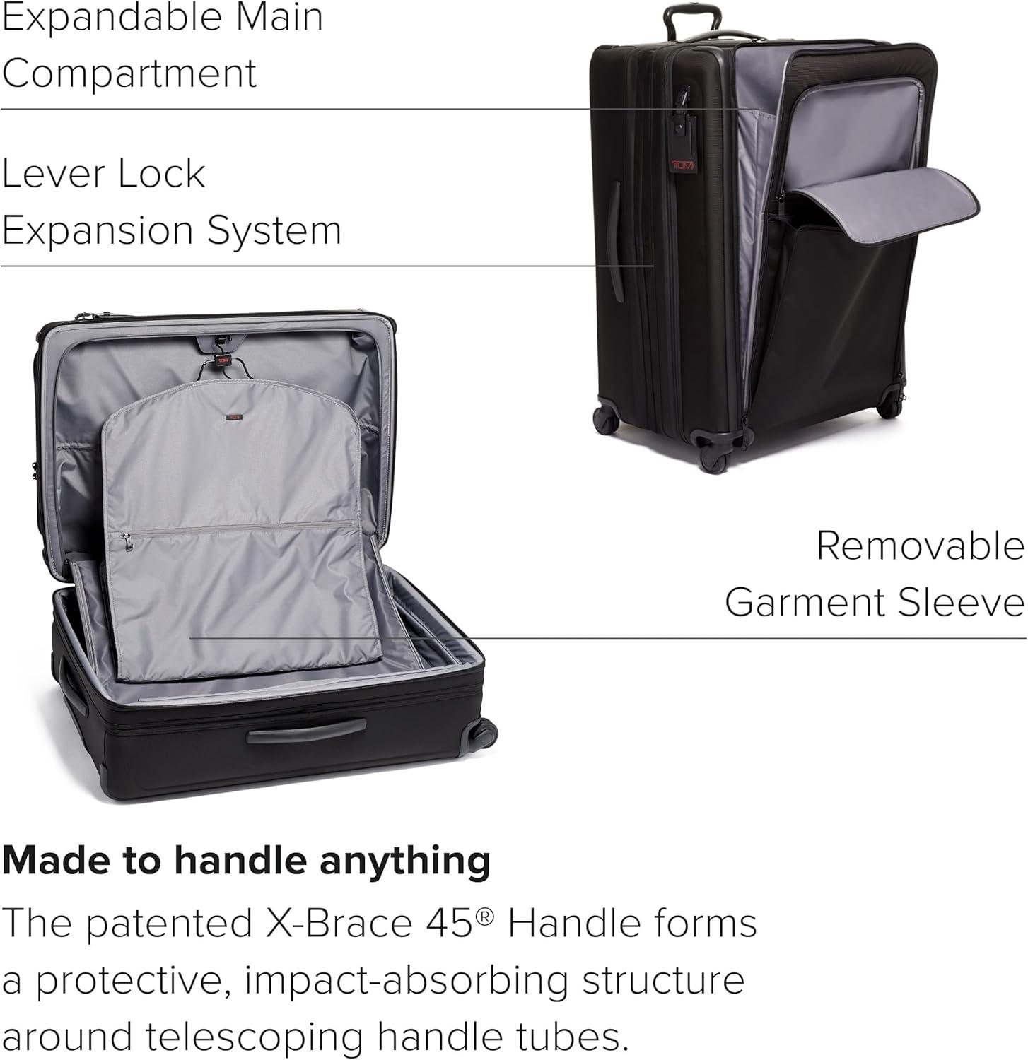 imageTUMI Alpha XLarge Dual Access Expandable 4Wheeled Checked Luggage Zipper Expansion Durable Ballistic Nylon Extra Large Capacity Suitcase with TSA Lock Dark BlackDark Black