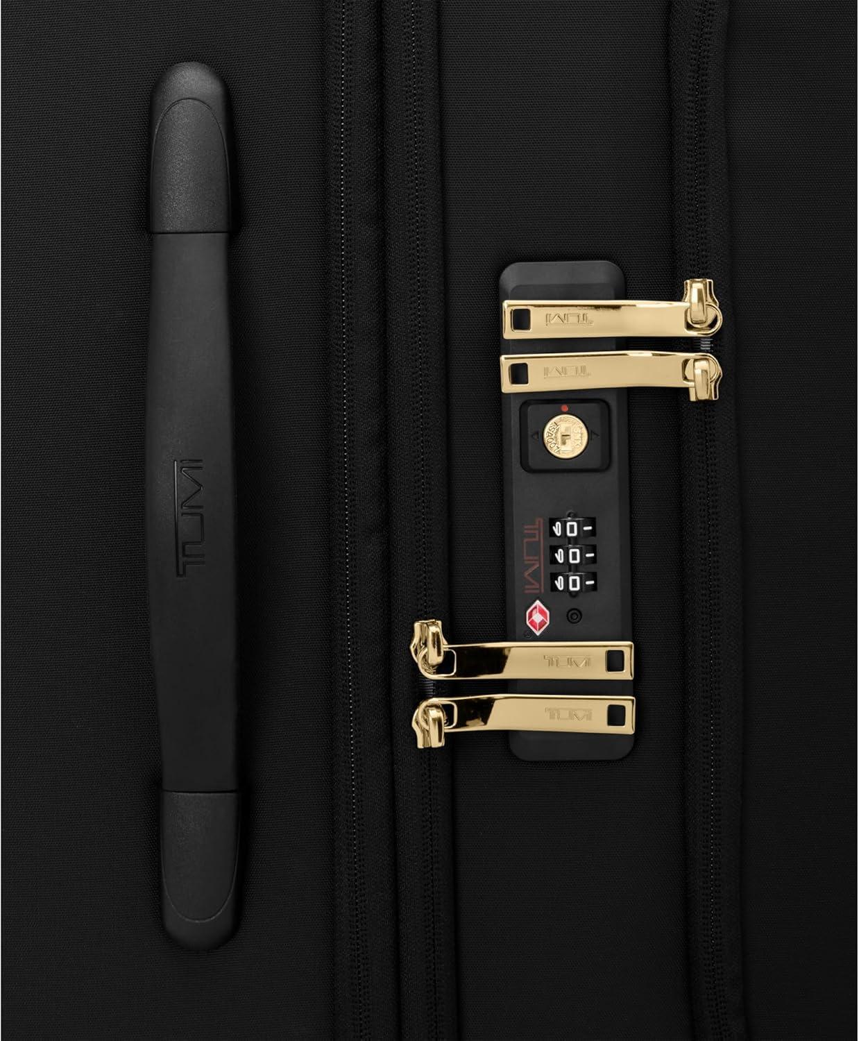 imageTUMI Voyageur Leger 4 Wheeled Luggage Womens Lightweight and Spacious Sleek Silhouette Durable Premium Suitcase 29 Extended Trip Expandable Packing Case Black with Gold HardwareBLACKGOLD