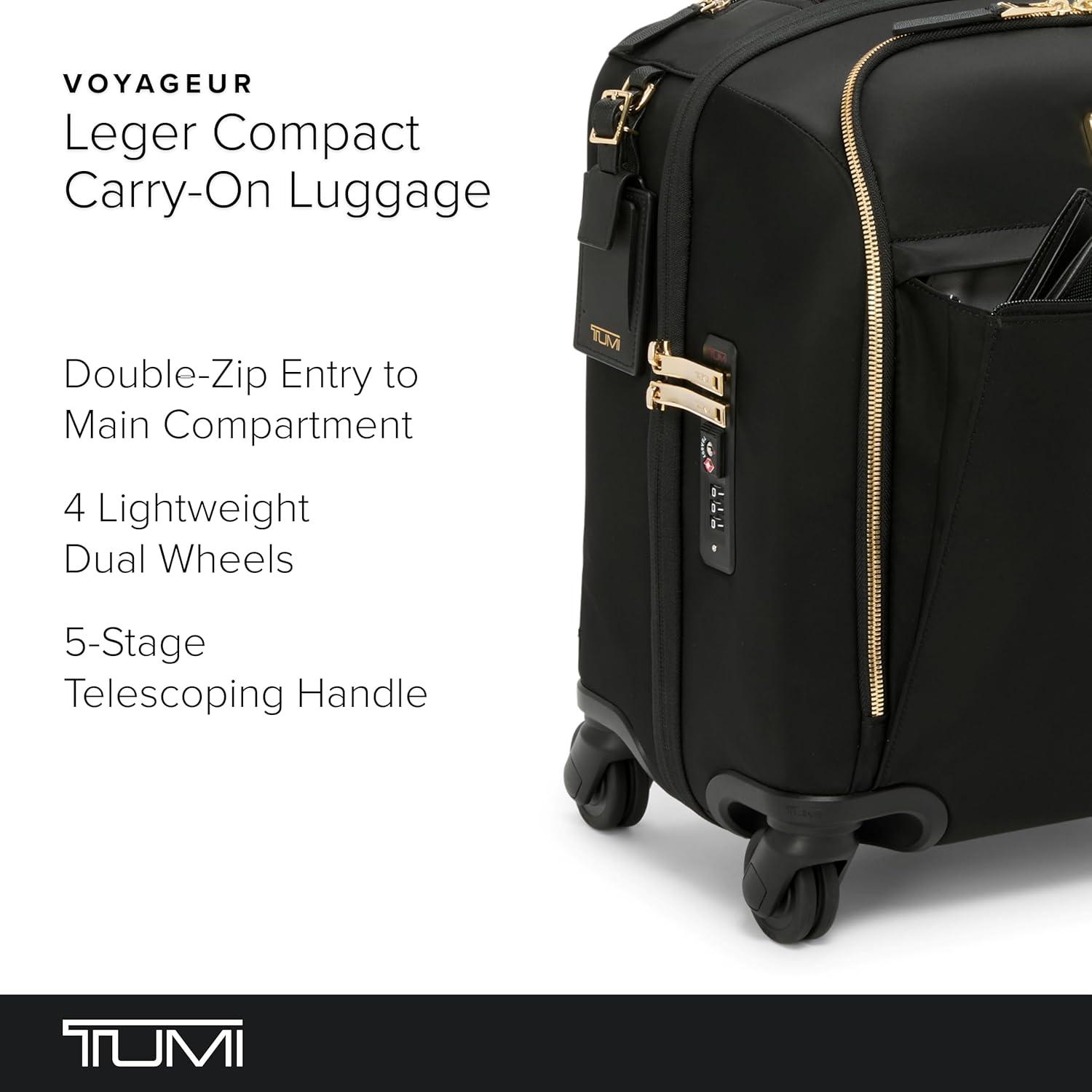 imageTUMI Voyageur Leger 4 Wheeled Luggage Womens Lightweight and Spacious Sleek Silhouette Durable Premium Suitcase 29 Extended Trip Expandable Packing Case Black with Gold HardwareBLACKGOLD