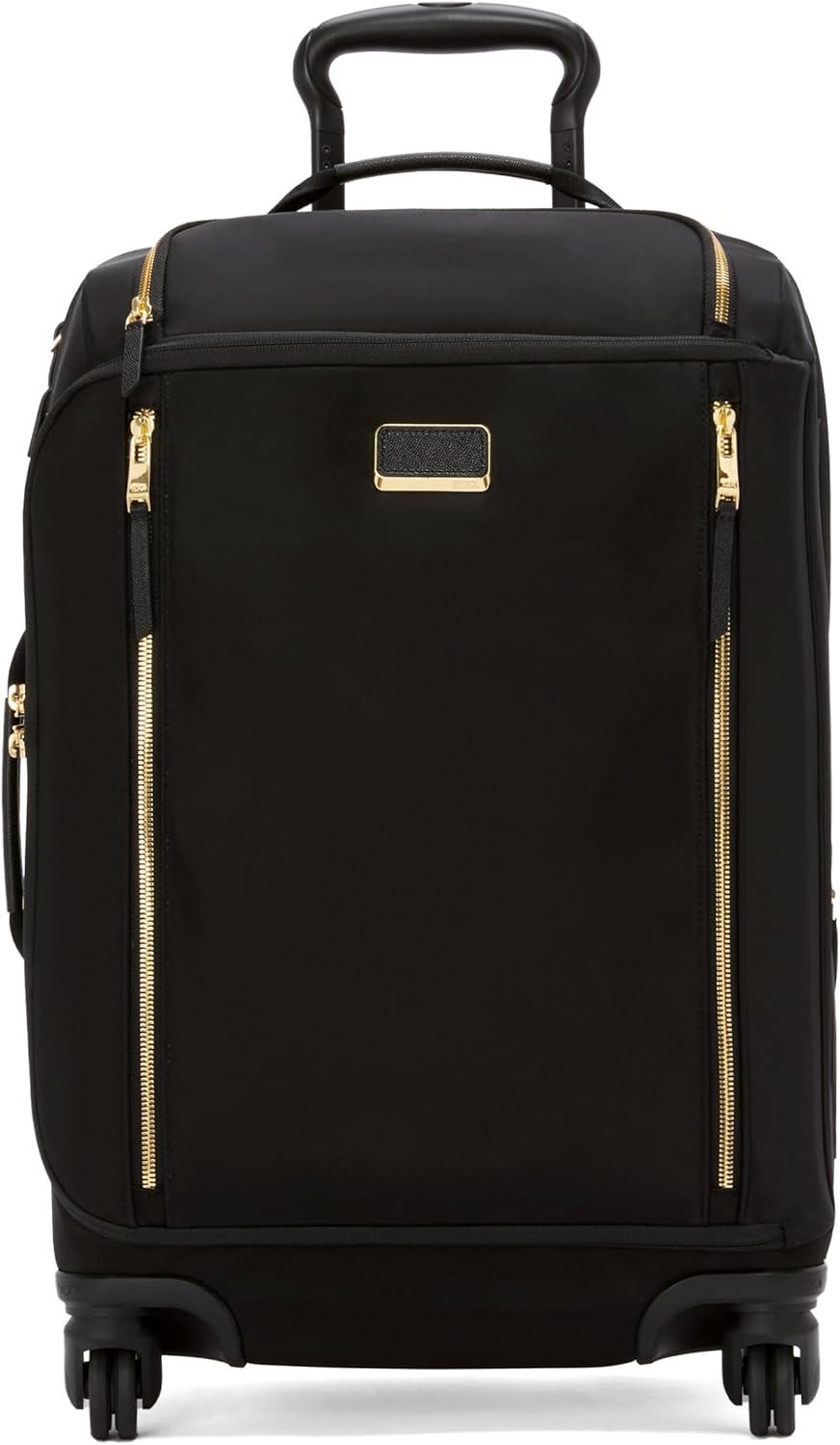 imageTUMI Voyageur Leger 4 Wheeled Luggage Womens Lightweight and Spacious Sleek Silhouette Durable Premium Suitcase 29 Extended Trip Expandable Packing Case Black with Gold HardwareBLACKGOLD