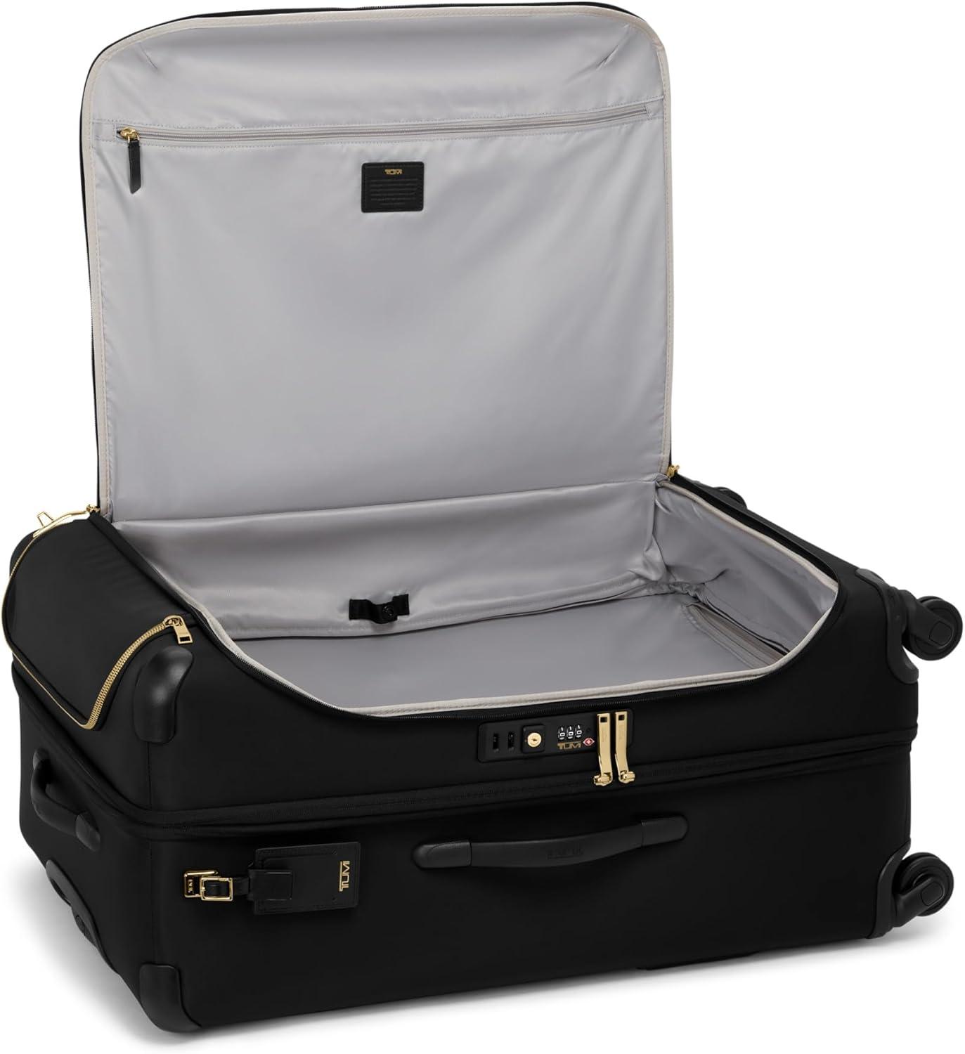 imageTUMI Voyageur Leger 4 Wheeled Luggage Womens Lightweight and Spacious Sleek Silhouette Durable Premium Suitcase 29 Extended Trip Expandable Packing Case Black with Gold HardwareBLACKGOLD