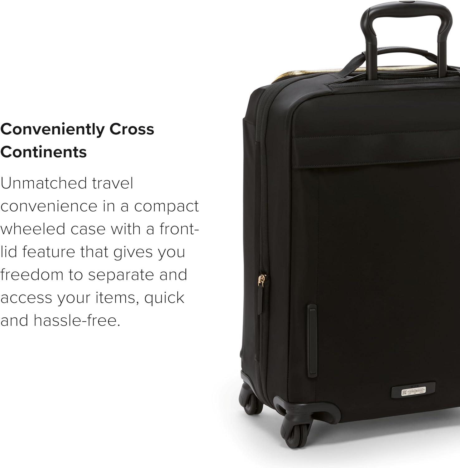 imageTUMI Voyageur Leger 4 Wheeled Luggage Womens Lightweight and Spacious Sleek Silhouette Durable Premium Suitcase 29 Extended Trip Expandable Packing Case Black with Gold HardwareBLACKGOLD