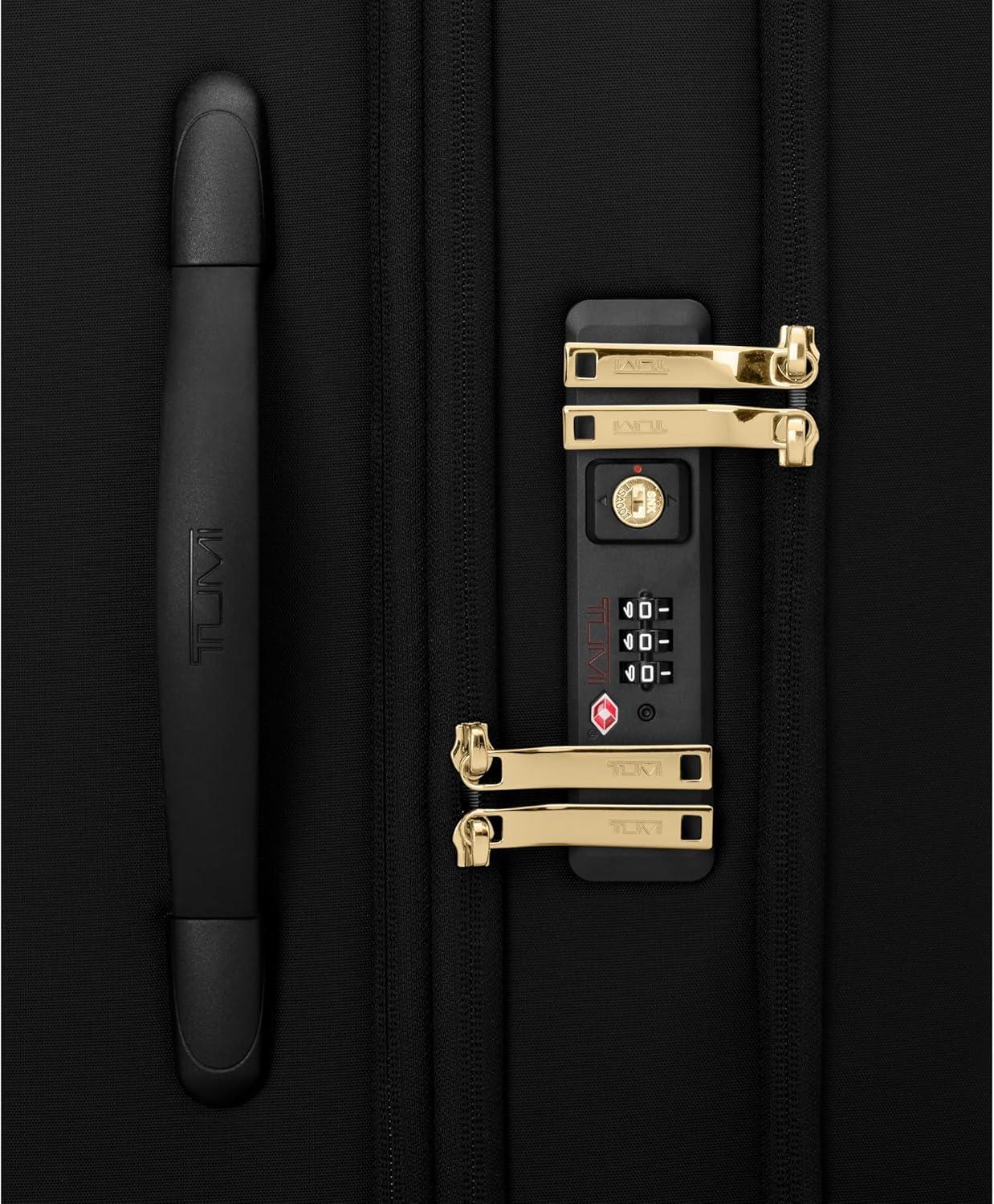 imageTUMI Voyageur Leger 4 Wheeled Luggage Womens Lightweight and Spacious Sleek Silhouette Durable Premium Suitcase 29 Extended Trip Expandable Packing Case Black with Gold HardwareBLACKGOLD