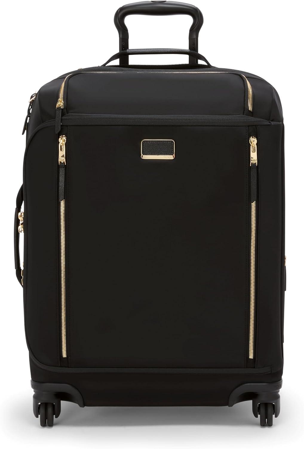 imageTUMI Voyageur Leger 4 Wheeled Luggage Womens Lightweight and Spacious Sleek Silhouette Durable Premium Suitcase 29 Extended Trip Expandable Packing Case Black with Gold HardwareBLACKGOLD