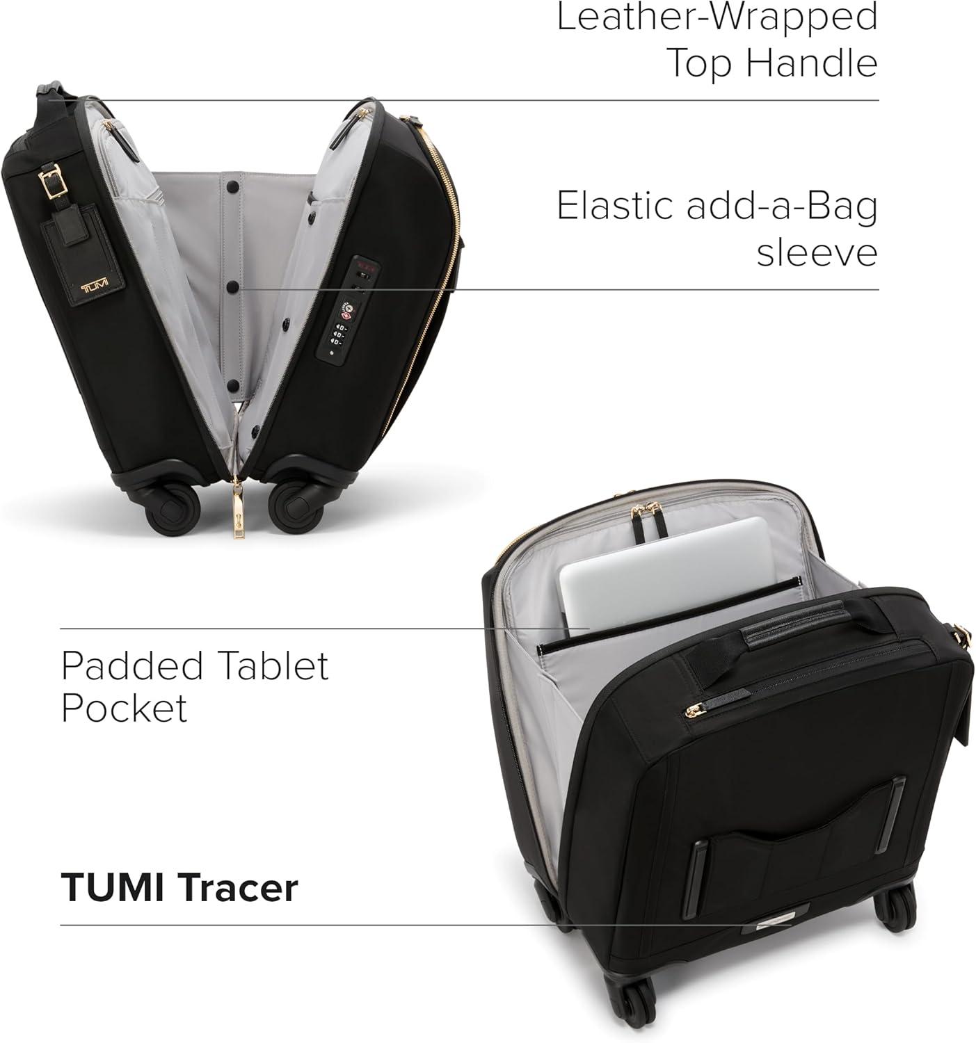 imageTUMI Voyageur Leger 4 Wheeled Luggage Womens Lightweight and Spacious Sleek Silhouette Durable Premium Suitcase 29 Extended Trip Expandable Packing Case Black with Gold HardwareBLACKGOLD