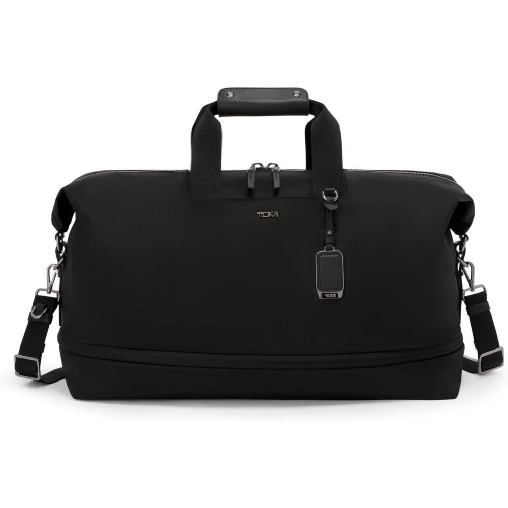 imageTUMI  Voyageur Rhys Expandable Duffel  Mens and Womens Weekender and Travel Bag  Black amp Gunmetal Hardware