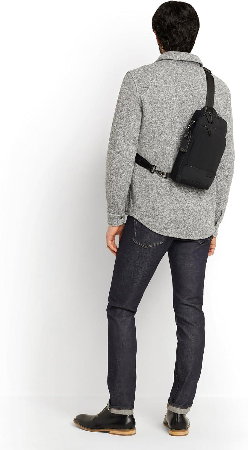 imageTUMI  Harrison Gregory Sling  Mens Lightweight Crossbody with Multiple Compartments  Travel or Commute Bag  Midnight Black