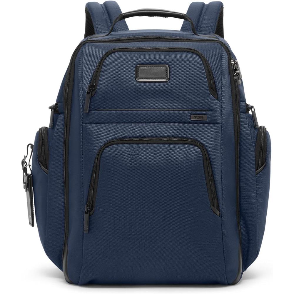imageTUMI  Alpha Brief Pack  Mens and Womens Work and Travel Laptop Backpack with Padded Adjustable Strap  Fits Up to 15 Screen  Navy