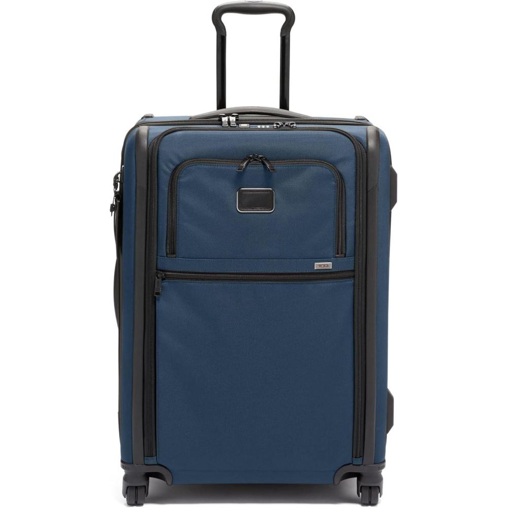 imageTUMI  Alpha Medium Dual Access Expandable 4Wheeled Checked Luggage  Zipper Expansion Durable Ballistic Nylon Medium Capacity Suitcase with TSA Lock  NavyNavy Blue