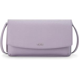 TUMI – Belden Crossbody Wallet Bag – Multipurpose Leather Travel Wallet – With Pockets & Card Holder – 4.5″ x 8.0″ x 1.3″ – Gold(Lavender)