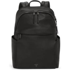 TUMI – Voyageur Raina Backpack – Women’s Premium Leather Backpack – Everyday Bag with Phone Pocket & Laptop Compartment – Black, Light Gold Hardware(Black/Gunmetal)