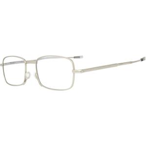 TUMI – VTU802 Unisex Folding Reading Glasses – Blue Light Blocking Eyeglasses for Men & Women – Stylish Rectangle Eyewear – 15mm – Silver